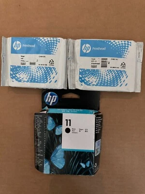 Genuine HP 11 Printhead Set C4811A C4810A C4812A 2017-2020 - Image 1 of 2