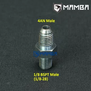MAMBA Adapter Fitting Steel Male Connector 4AN AN4 AN-4 Male to 1/8" BSPT Male - Bild 1 von 3
