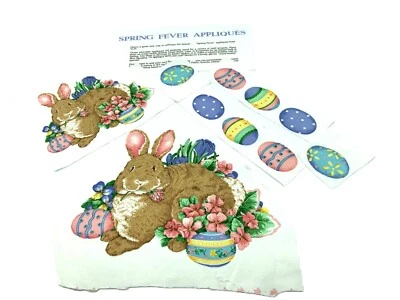 EASTER BUNNY Appliques  Set Mom & Child Design No-sew Cut outs New  100% cotton - Image 1 of 4