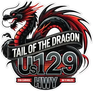 TAIL OF THE DRAGON moto rider stickers vinyl US decal sticker racing byke harley - Picture 1 of 1