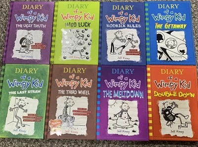 Лот из 8 книг Series Of The Diary of a Wimpy Kid от Jeff Kinney — твердая обложка — ХОРОШЕЕ СОСТОЯНИЕ - Изображение 1 из 2