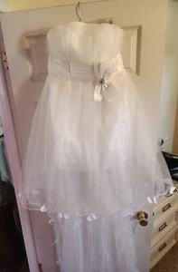 White High-Low Wedding Dress Size 6 / 8 - Picture 1 of 11
