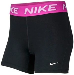 NEW! NIKE PRO [M] Women Tight Fit 5" COMPRESSION SHORTS-Black/Fuschia CJ2319-011 - Picture 1 of 1