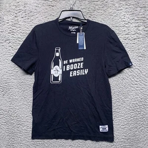 Pinguin Shirt Herren Small blau Grafikdruck Tee I Schnaps leicht - Bild 1 von 8