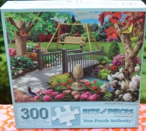 100% COMP. BITS & PIECES 300 LARGE PIECE JIGSAW PUZZLE- PEACEFUL PARK - Picture 1 of 2