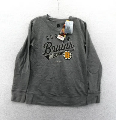 CCM Boston Bruins Suéter Mujer Pequeño Gris NHL Hockey Retro Coderas Tejido Nuevo Foto 1 de 4