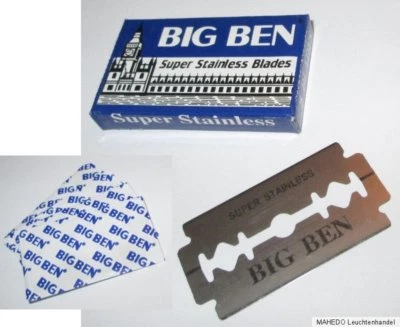 Rasierklingen 5x DE Hobel Klingen Rasur Klinge BIG BEN by Lord Super Stainless