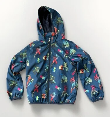 Chaqueta cortavientos H&M Marvel talla 6/7 con capucha bolsillos con cremallera completa  Foto 1 de 4