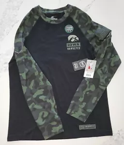 Camisa para hombre Colosseum manga larga negra camuflada grande Iowa halcones - Imagen 1 de 3