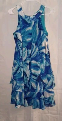 Vestido Studio One para mujer talla 8 tonos azules ojo de cerradura espalda cuello alto forrado Y4 Foto 1 de 4