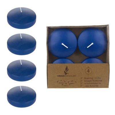Mega velas - velas de disco flotante de 3" sin perfume - azul oscuro, juego de 12 Foto 1 de 3
