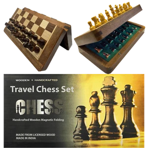 Juego de Ajedrez de Viaje, Tablero de Ajedrez Magnético y Piezas, Ajedrez Portátil y Plegable - Imagen 1 de 22