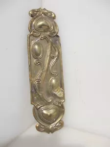 Brass Finger Plate Push Door Handle Rococo Antique Art Nouveau STYLE - Picture 1 of 15