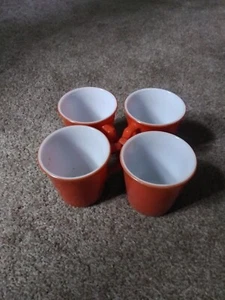 Vtg Pyrex Coffee Mugs Burnt Orange Set Of 4 USA - Picture 1 of 5