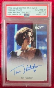 2016 JAMES BOND ARCHIVES TERI HATCHER AUTO PSA 10 Sig PSA 9 PARIS CARVER (G52) - Picture 1 of 2