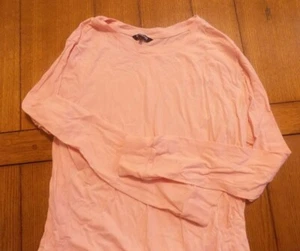 Bebe Woman Peach Long Sleeve Activewear T-Shirt , Size Large Preowned - Picture 1 of 3