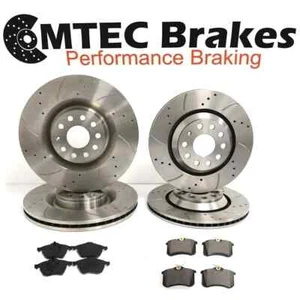 Audi S3 1.8T 20v 312mm 98-03 Drilled Grooved Front & Rear Brakes Disc + Pads - Picture 1 of 7