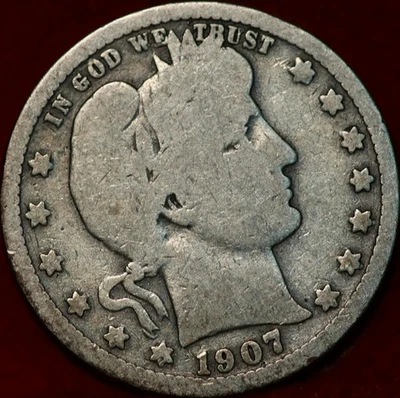 1907 Philadelphia Mint Silver Barber Quarter - Image 1 of 2