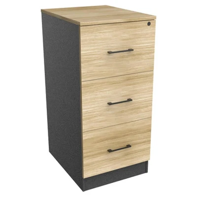 Xavier 3-Drawer Storage Filing Cabinet - Oak & Ironstone - image 1 of 2