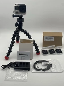 GoPro HERO 4 Action Camcorder Camera Silver With LCD Screen 4 batteries Tripod  - Picture 1 of 20