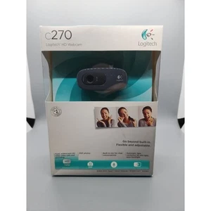 Logitech C270 HD Webcam 720p New Web Cam Camera Video Call (E) - Afbeelding 1 van 5
