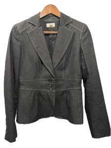 Chaqueta Blazer Ann Taylor Loft Mujer Talla 2 Negra Tres Botones Completamente Forrada Algodón - Imagen 1 de 7