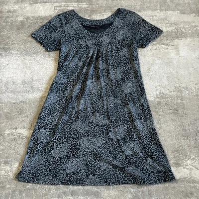 Vestido Fresh Produce Para Mujer XS Azul Gris Floral Manga Corta Algodón Bolsillos EE. UU. Foto 1 de 4