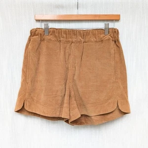 Ayr Brown Corduroy Staycation High-rise Pull On Mini Shorts, size S - Picture 1 of 8