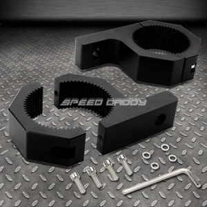 PAIR BRACKET BLACK ALUMINUM FRONT/REAR FOG LIGHT CLAMP MOUNT FIT 2"OD BULL BAR - Bild 1 von 5