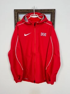 Nike 2019 Pro Elite Great Britain Olympic Red Jacket Track Top Hooded Mens Sz L - Picture 1 of 19