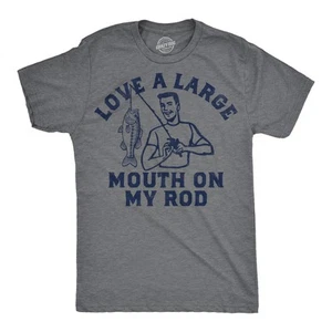 Camisetas divertidas para hombre Love A Large Mouth On My Rod gráfico de pesca sarcástica - Imagen 1 de 7