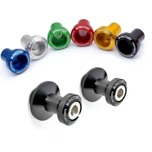 Black SPMF 6MM Swingarm Stand Spools For Yamaha MT-25 16 17 -MC - Picture 1 of 4