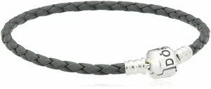 NEU AUTHENTISCHES PANDORA EINZELNES GRAUES LEDERARMBAND 8,1" #590705CGY-S3 BRANDNEU - Bild 1 von 1