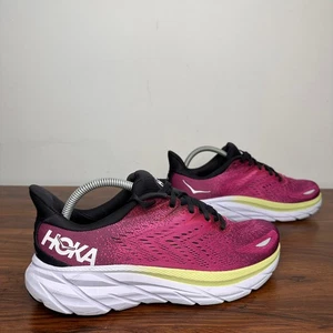 Scarpe Hoka One One Clifton 8 taglia 9B rosa caldo ammortizzate corsa strada - Foto 1 di 4