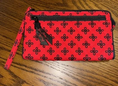 Bolso de Mano Vera Bradley Frontal Cremallera Muñequera Rojo Negro Mini Concierto Nuevo Foto 1 de 4