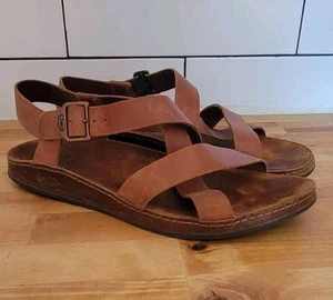 Chaco Wayfarer Strappy Sandals Womens Size 10 Brown Leather Buckle Open Toe - Picture 1 of 8