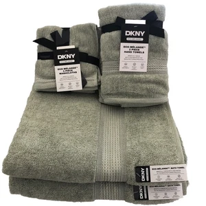 Nuevo 8 Piezas Verde Salvia DKNY Eco-Melange Toallas de Baño Baño Paños de Mano - Imagen 1 de 9