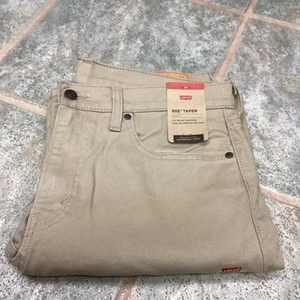 Levis Mens 502 Jeans Flex Regular Taper Fit 34x29 Stretch Tan Denim NWT - Picture 1 of 13