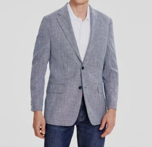 Tommy Hilfiger Men's Blue Modern-Fit Sport Coat Jacket Size 44L - Picture 1 of 4