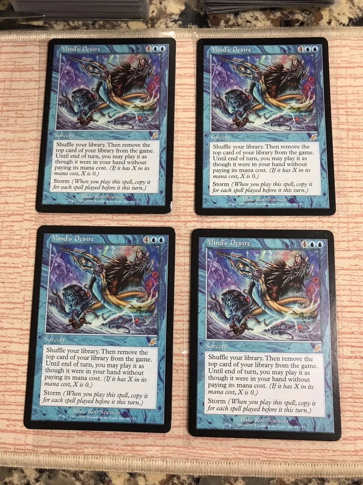 4x Mind's Desire - Playset - Scourge - MTG - LP/MP -Condition Shown In Many Pics - Image 1 of 4