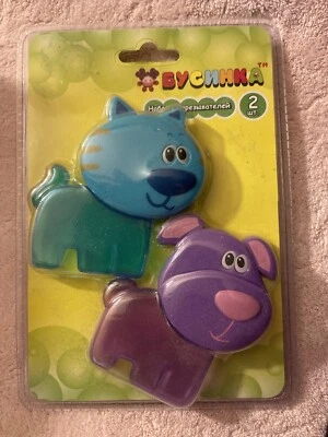 NEW SEALED 2 PACK BABY ANIMAL WATER FILLED TEETHER TOYS COOL IN FRIDGE - Image 1 of 2