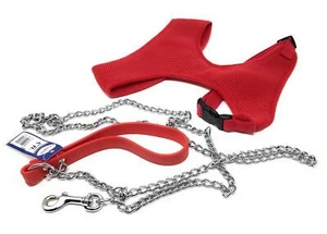 Breezy Mesh Harness Plus Leash Dog Gift Set- 5 Dog Sizes (Extra- Large, Red) - Picture 1 of 6