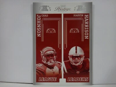 2006 Playoff Prestige League Leaders Marvin Harrison Chad Johnson #LL-10 HOF - Image 1 of 2