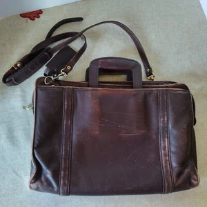 Vintage Leather Distressed Messenger Satchel Bag by Savage Well Made Bag - Picture 1 of 14