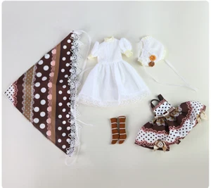 Lindo conjunto de vestido + sombreros + calcetines para muñeca blythe de 12" - Imagen 1 de 6