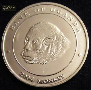 *GUTSE* UGANDA-1, 100 SHILLINGS 2004, CABEZA DE MONO, SIN CIRCULAR. - Bild 1 von 2