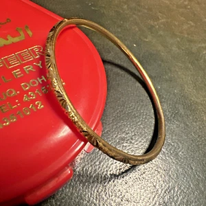 5.5g Solid 875 21ct Gold Bangle Bracelet 4.9cm Internal Diameter Hallmarked - Picture 1 of 13