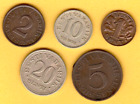 Estonia Lot Of 5 Coins 1, 2, 5, 10, 20 Senti 1929-35S Baltic State 2432
