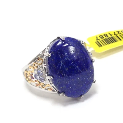 Anillo STS Chuck Clemency 925 Vermeil Lapislázuli Piedras Preciosas Violeta Talla 11 Foto 1 de 4