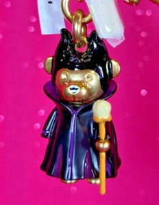 Coach x Disney Villains Maleficent Metal Bear Bag Charm Keychain Black CC347 New - Picture 1 of 7